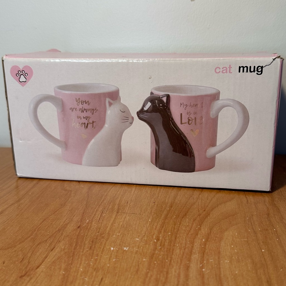 Adorable matching Cat Mug Set in Pink